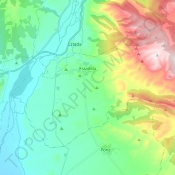 Estadilla topographic map, elevation, terrain