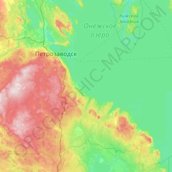 Прионежский район topographic map, elevation, terrain