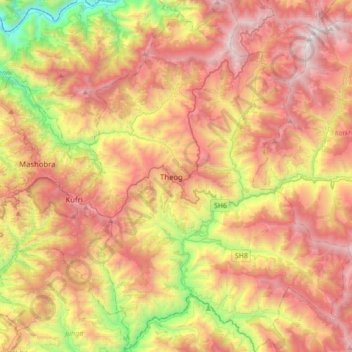 Theog topographic map, elevation, terrain