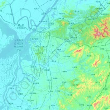 岳阳县 topographic map, elevation, terrain