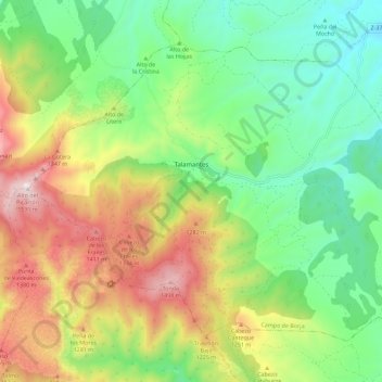 Talamantes topographic map, elevation, terrain