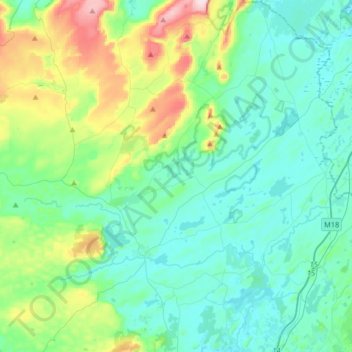 Corrifin Superintendent Registrars District topographic map, elevation, terrain