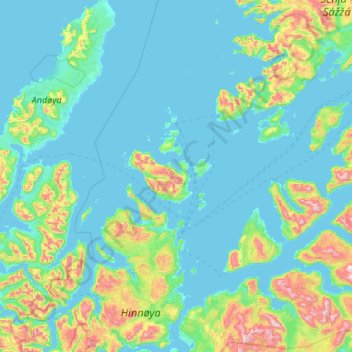 Harstad topographic map, elevation, terrain