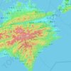 徳島県 topographic map, elevation, terrain