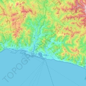 Genua topographic map, elevation, terrain