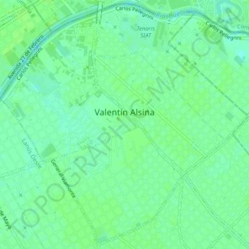 Valentín Alsina topographic map, elevation, terrain