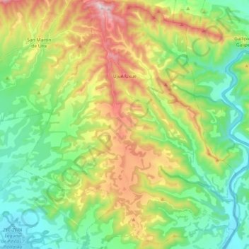 Ujué/Uxue topographic map, elevation, terrain