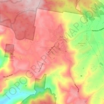 Mapleton topographic map, elevation, terrain