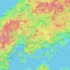 広島県 topographic map, elevation, terrain