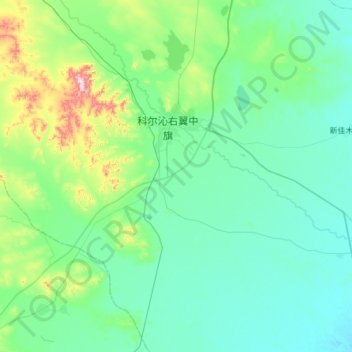 巴彦呼舒镇 topographic map, elevation, terrain