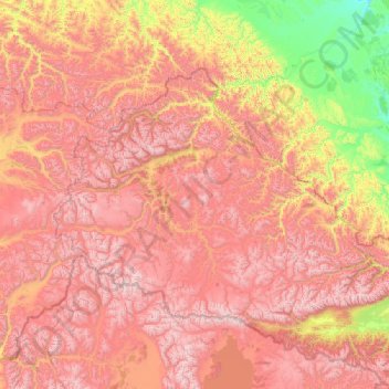 Okinsky Rayon topographic map, elevation, terrain