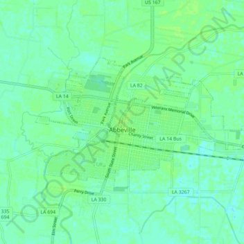 Abbeville topographic map, elevation, terrain