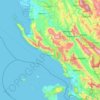 Vlorë County topographic map, elevation, terrain