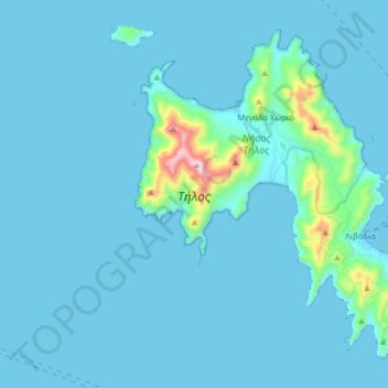 Τήλος topographic map, elevation, terrain