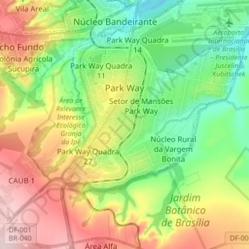 Park Way topographic map, elevation, terrain