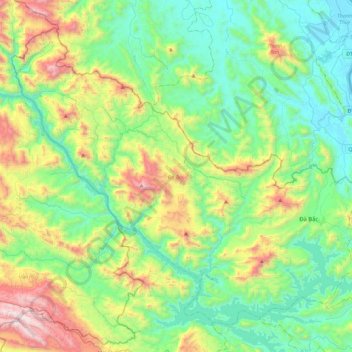 Đà Bắc topographic map, elevation, terrain