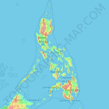 Philippines topographic map, elevation, terrain