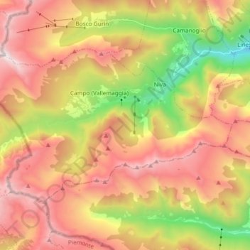 Campo (Vallemaggia) topographic map, elevation, terrain