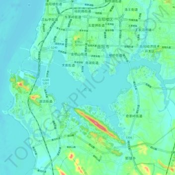 南湖 topographic map, elevation, terrain