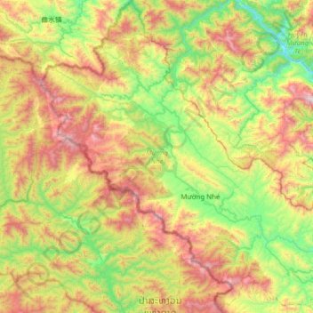 Mường Nhé topographic map, elevation, terrain