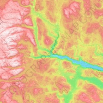 Telemark topographic map, elevation, terrain