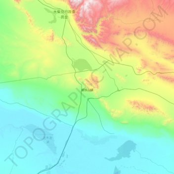 锡铁山镇 topographic map, elevation, terrain