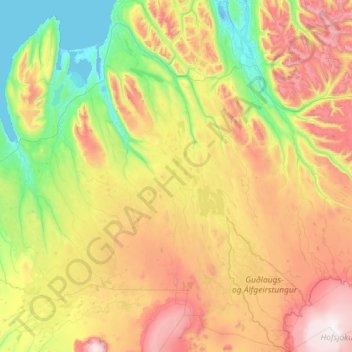 Húnabyggð topographic map, elevation, terrain