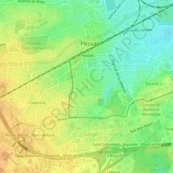 Sardine topographic map, elevation, terrain