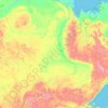 Lena River topographic map, elevation, terrain
