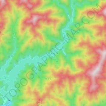 奥利根湖 topographic map, elevation, terrain