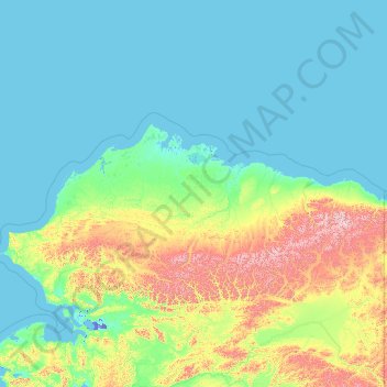 North Slope topographic map, elevation, terrain