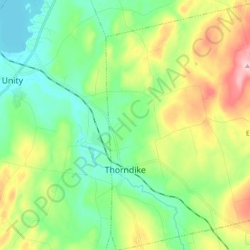 Thorndike topographic map, elevation, terrain