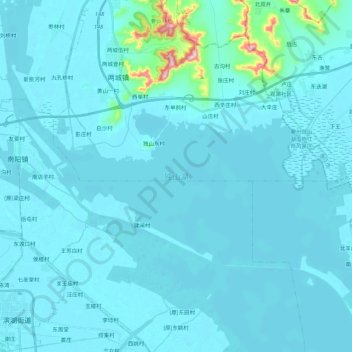 独山湖 topographic map, elevation, terrain