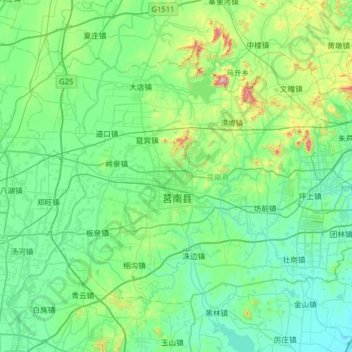 莒南县 topographic map, elevation, terrain