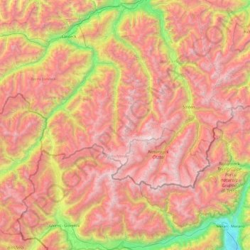 Ötztal Alps topographic map, elevation, terrain
