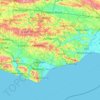 East Sussex topographic map, elevation, terrain