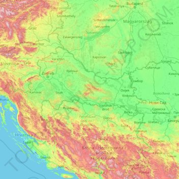 Save topographic map, elevation, terrain