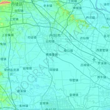 Danyang City topographic map, elevation, terrain