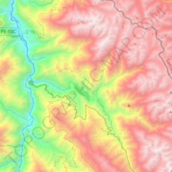 Pias topographic map, elevation, terrain