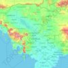 Cambodia topographic map, elevation, terrain