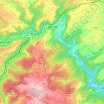 Monreal topographic map, elevation, terrain