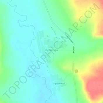 Фурманов topographic map, elevation, terrain