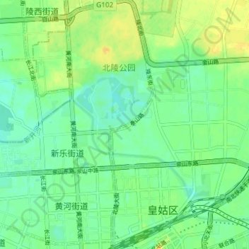 辽河街道 topographic map, elevation, terrain