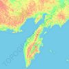 Kamchatka Krai topographic map, elevation, terrain