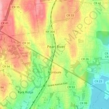 Montvale topographic map, elevation, terrain