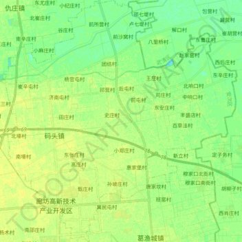 码头镇 topographic map, elevation, terrain