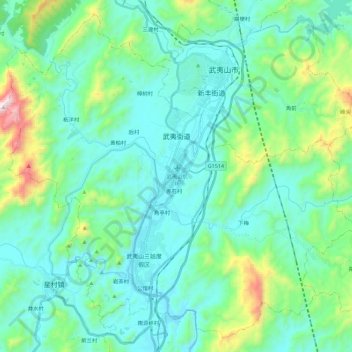 武夷街道 topographic map, elevation, terrain