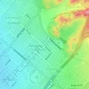 Stonegate topographic map, elevation, terrain