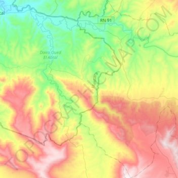 Djillali Ben Amar topographic map, elevation, terrain