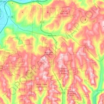 Town of Masonville topographic map, elevation, terrain